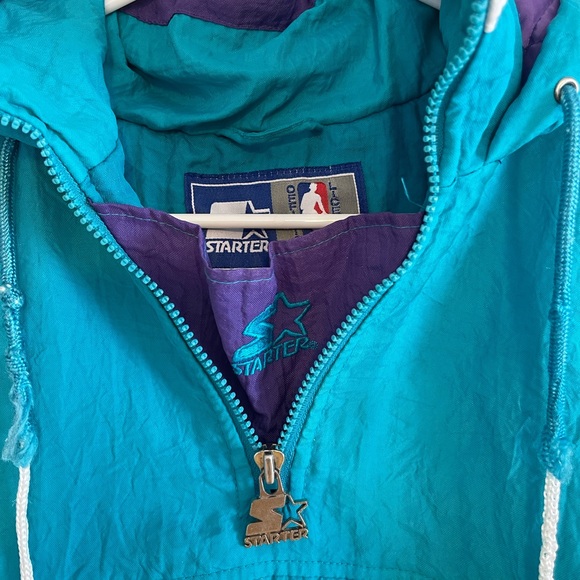 Charlotte Hornets Starter Jacket NBA Official Basketball Small Coat VTG Rare - Picture 6 of 10